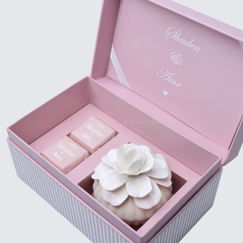 Flower ceramic souvenir & chocolate printed hard box