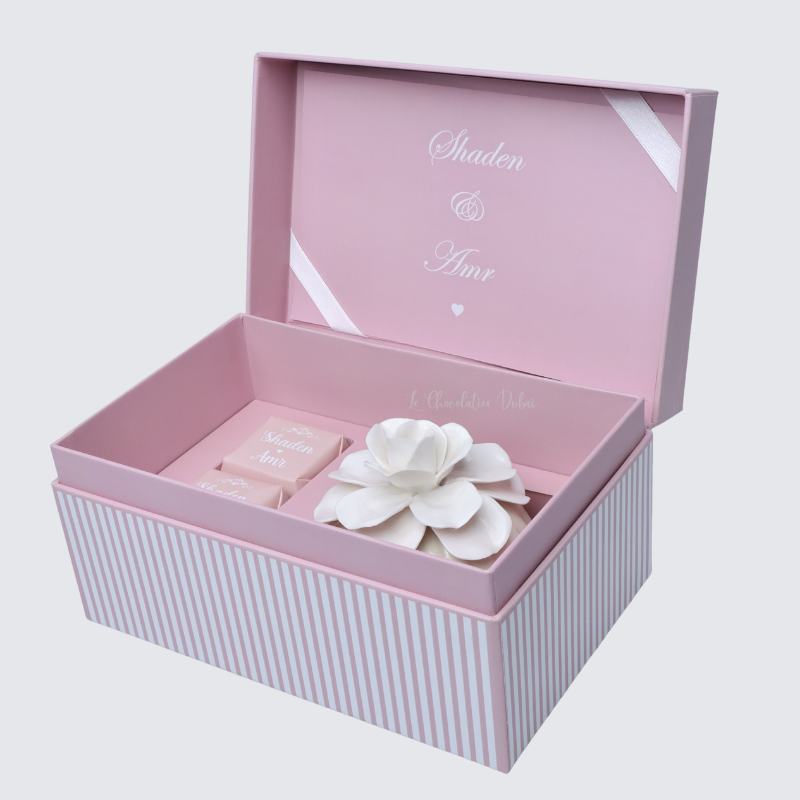 Flower ceramic souvenir & chocolate printed hard box