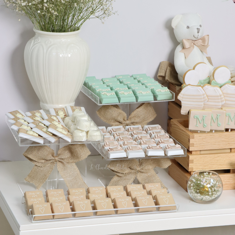 Baby decorated & personalized chocolate arrangement tray stand