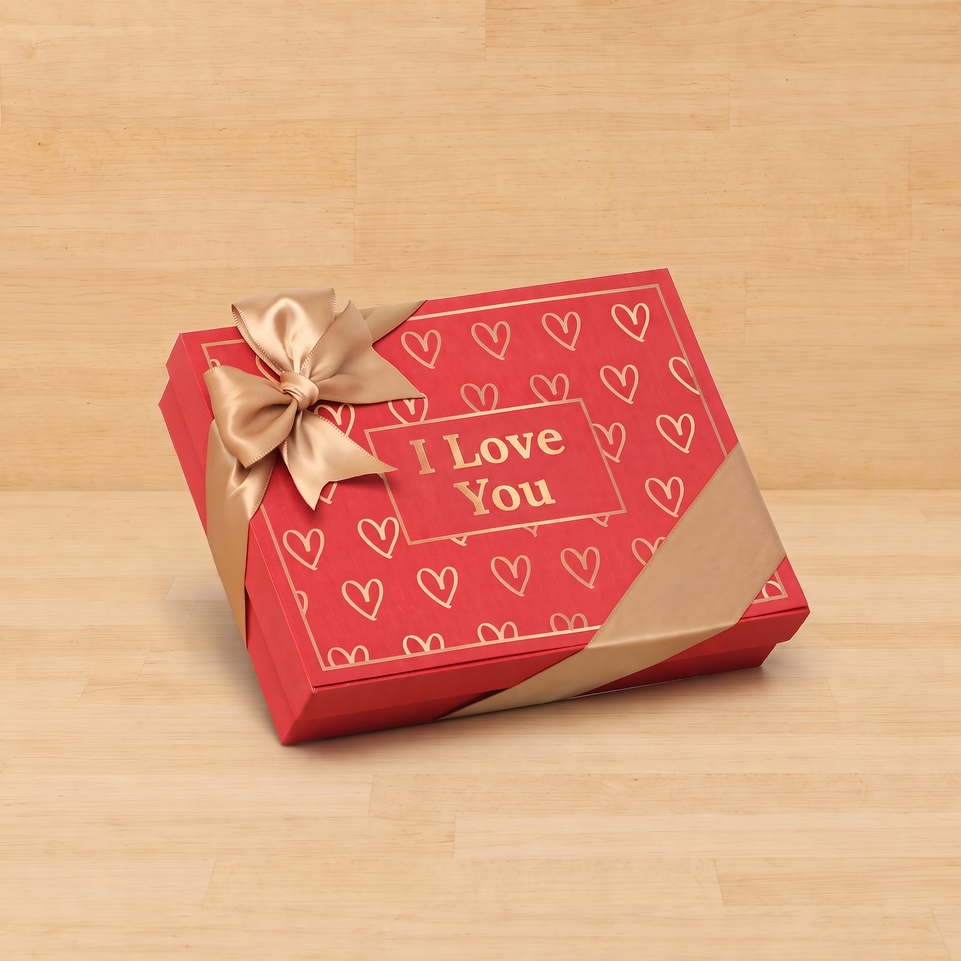 Outline heart designed "I Love You" 12P premium chocolate gift box