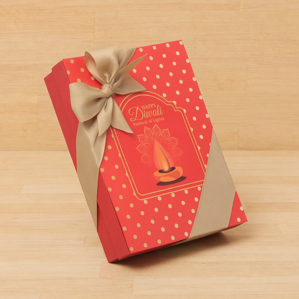 Happy Diwali festival of lights designed premium chocolate 12 piece hard box