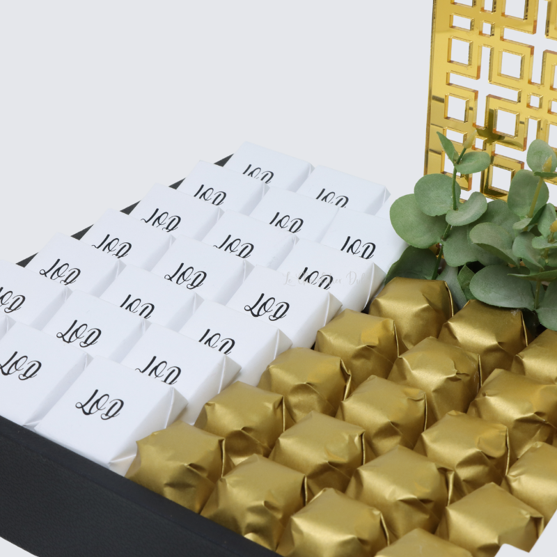 Customized premium chocolate medium leather tray