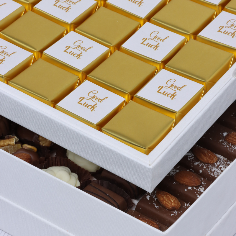Good luck classic gold designed 2-layer premium chocolate hard box