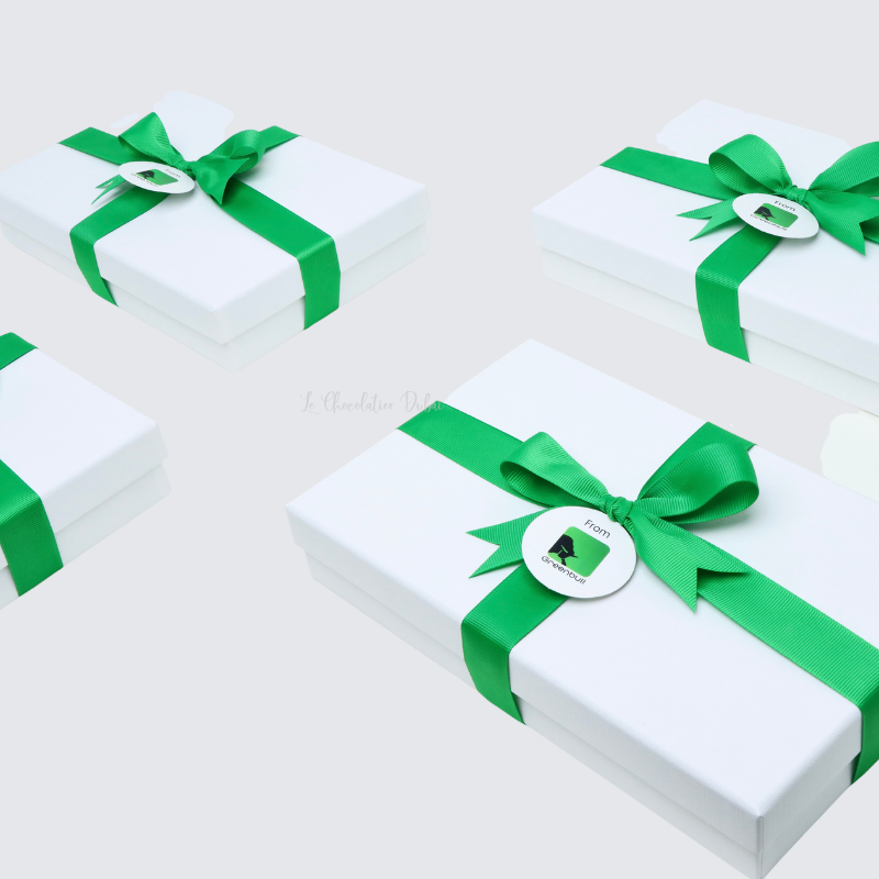 Set of 4 Corporate branded chocolate hard box