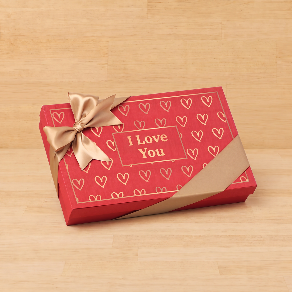 Outline heart designed "I Love You" 15P premium chocolate gift box