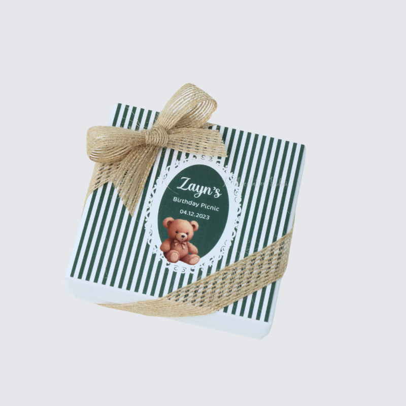 Set of 20 boxes baby boy teddy theme chocolate hard box