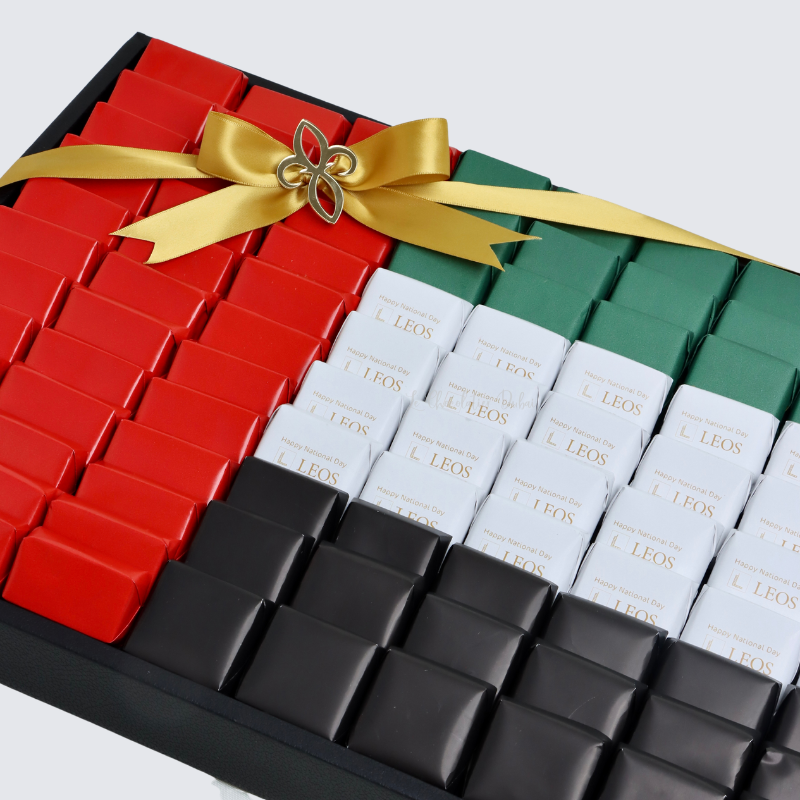 Corporate customized national day designed premium chocolate large leather tray