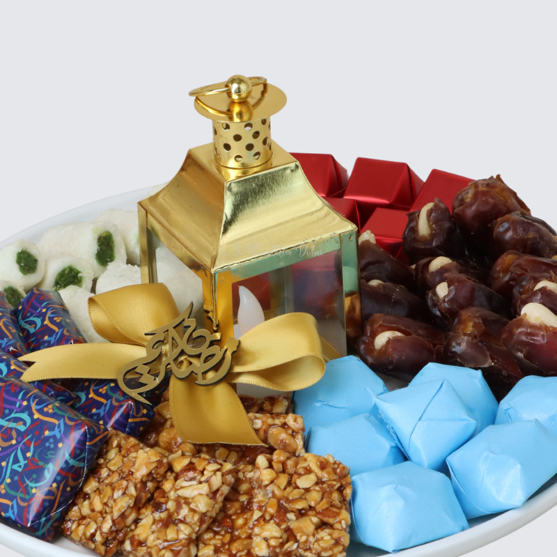 Ramadan decorated chocolate & sweets ceramic plate
