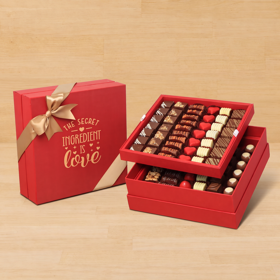 The secret ingredient love designed 2-layer premium chocolate gift box