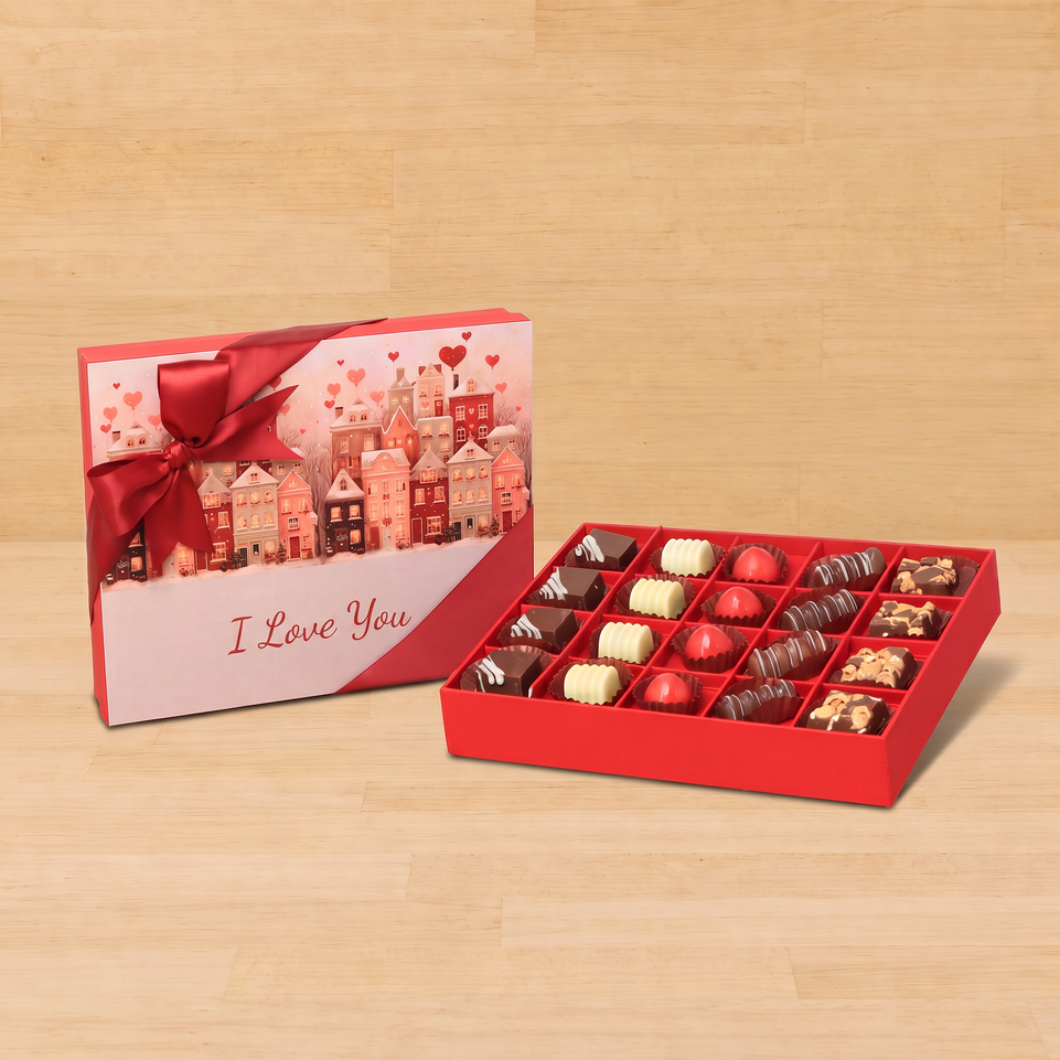 Cupid's village I love you designed 20P premium chocolate gift box