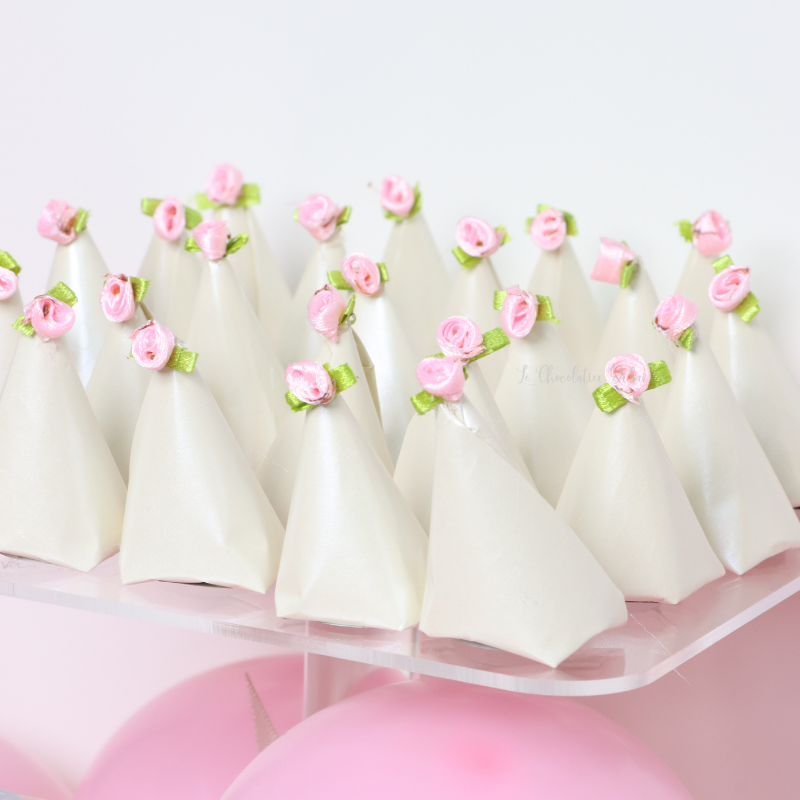 Baby girl personalized and decorated chocolate stand tray