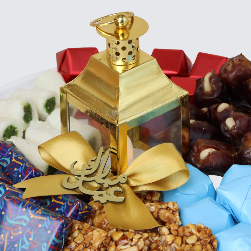 Eid decorated chocolate & sweets ceramic plate