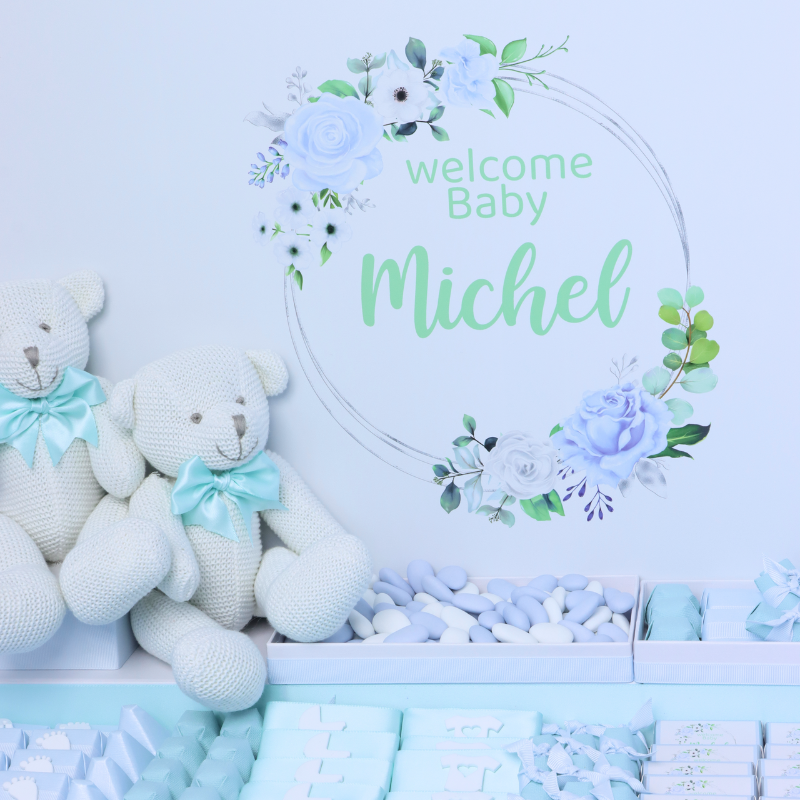 Floral teddy bear themed wood chocolate stand