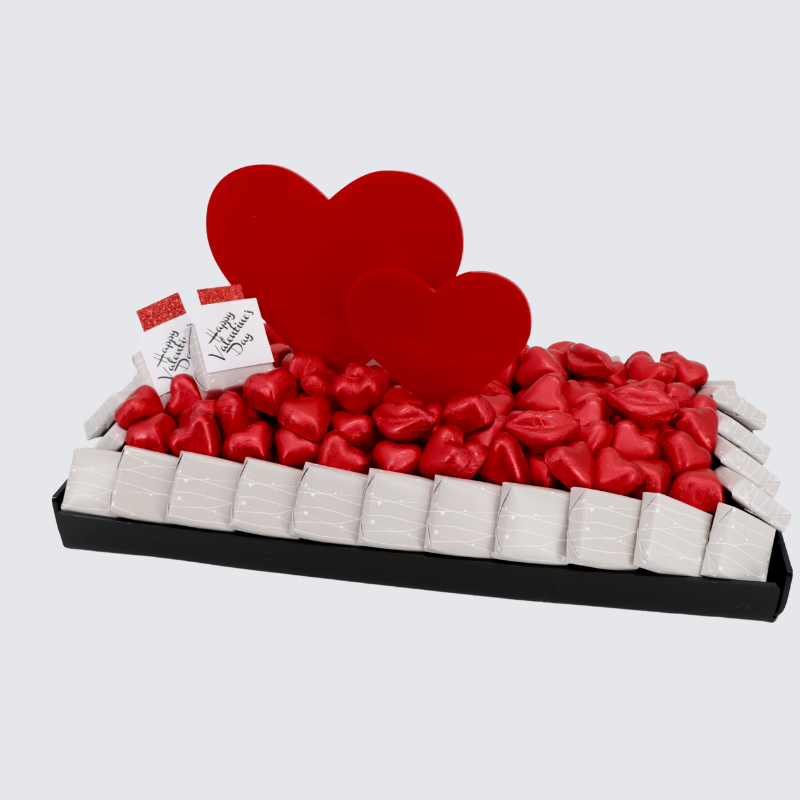 Valentine's decorated chocolate acrylic tray