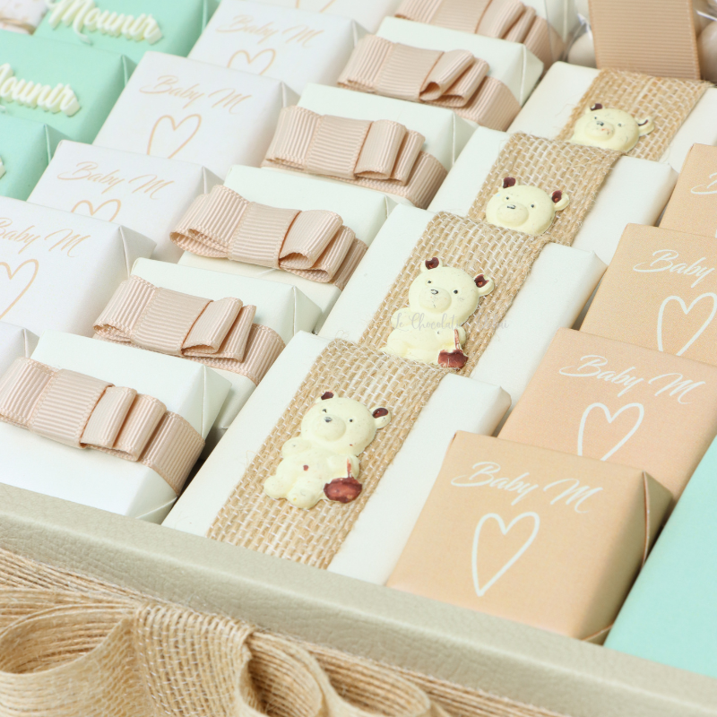 Baby decorated premium chocolate large leather tray