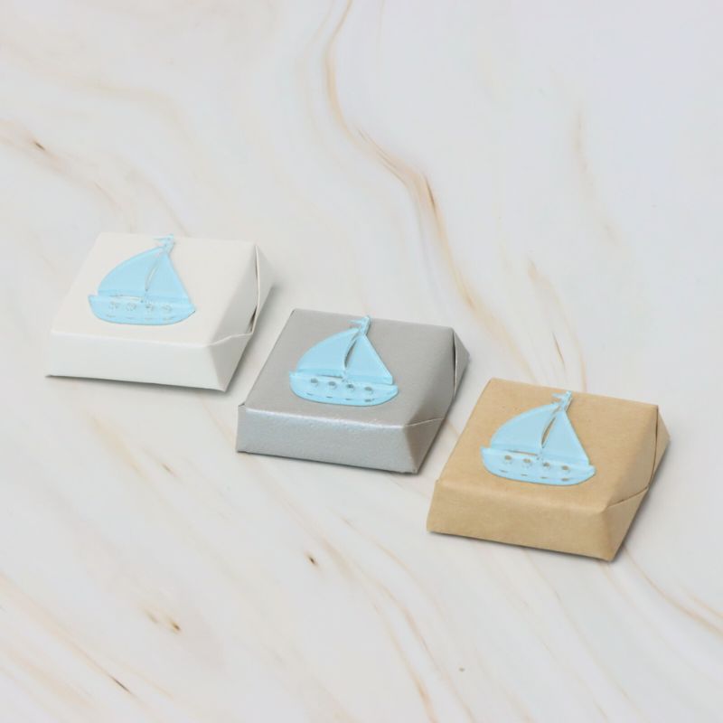 Baby boy nautical boat acrylic decorated premium chocolate