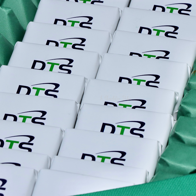 Corporate branded chocolate large leather tray