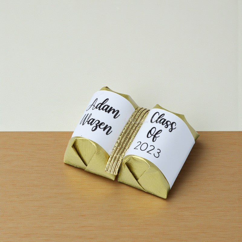 Set of 20 Graduation 2-piece personalized designed premium chocolate giveaway
