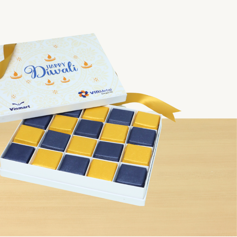 Set of 3 Corporate Diwali designed chocolate 20-piece hard box