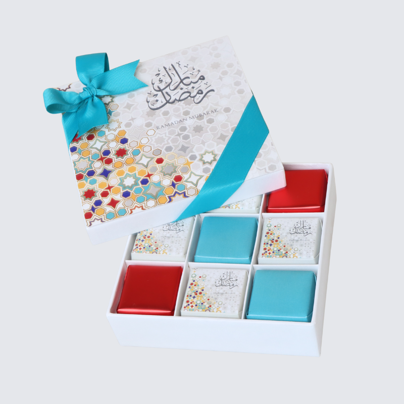 Ramadan designed premium chocolate 9- piece hard box