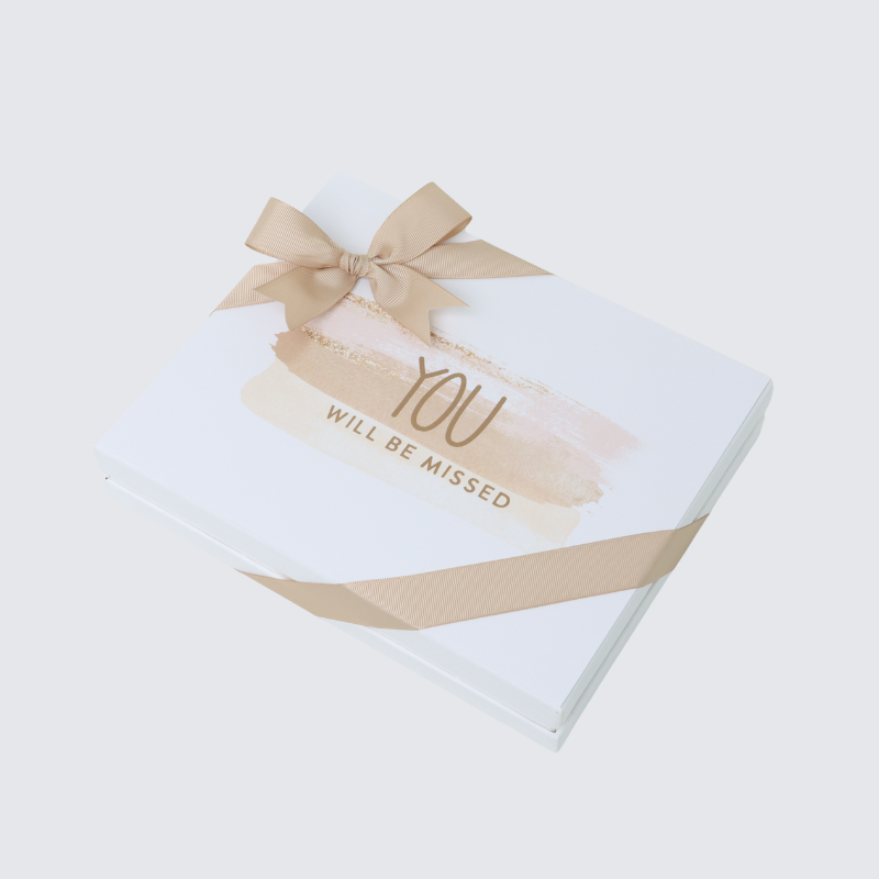 You will be missed designed 12 piece premium chocolate hard box
