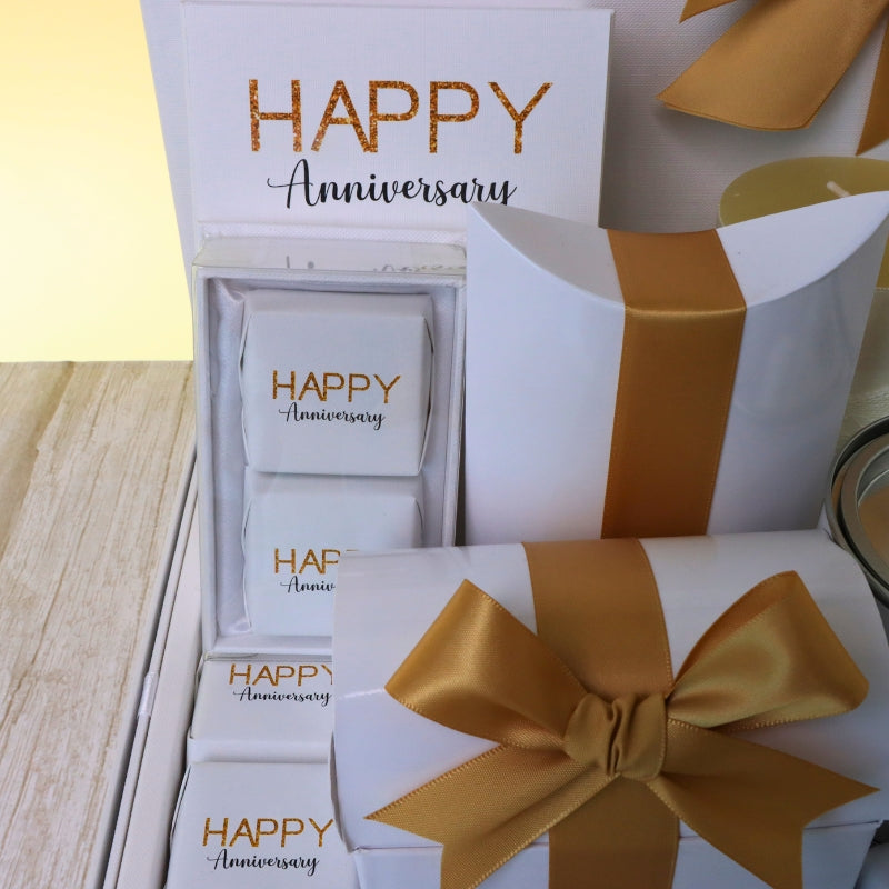 Happy anniversary designed premium chocolate & sweets large hamper