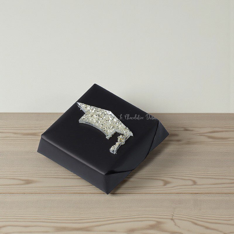 Graduation silver acrylic cap decorated premium chocolate