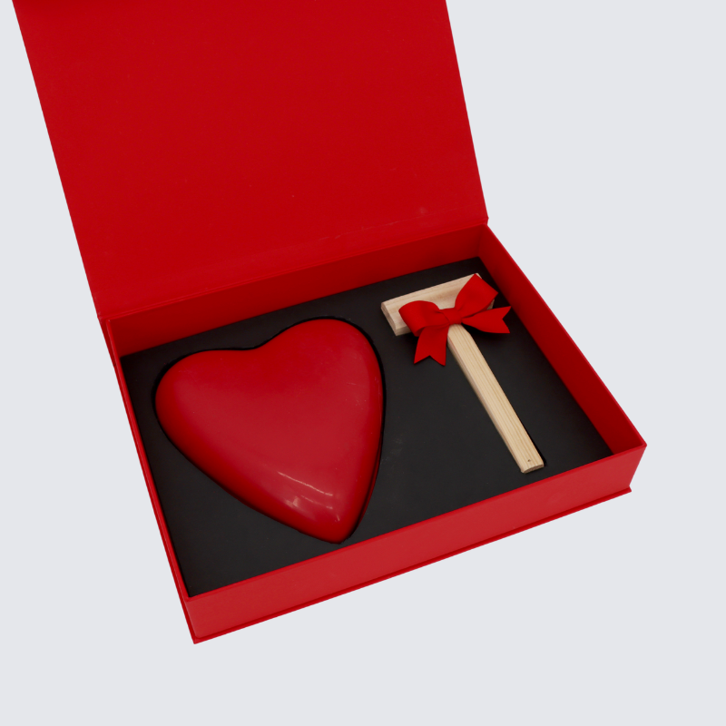 Luxury chocolate heart shape and hammer set box