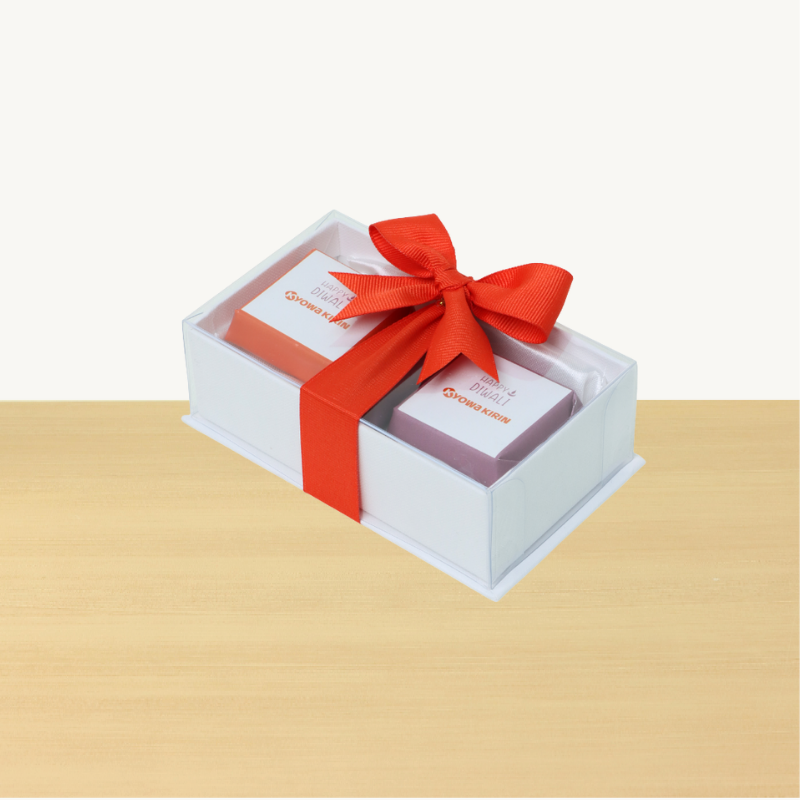 Set of 20 Corporate customized premium chocolate view top box with matching ribbon