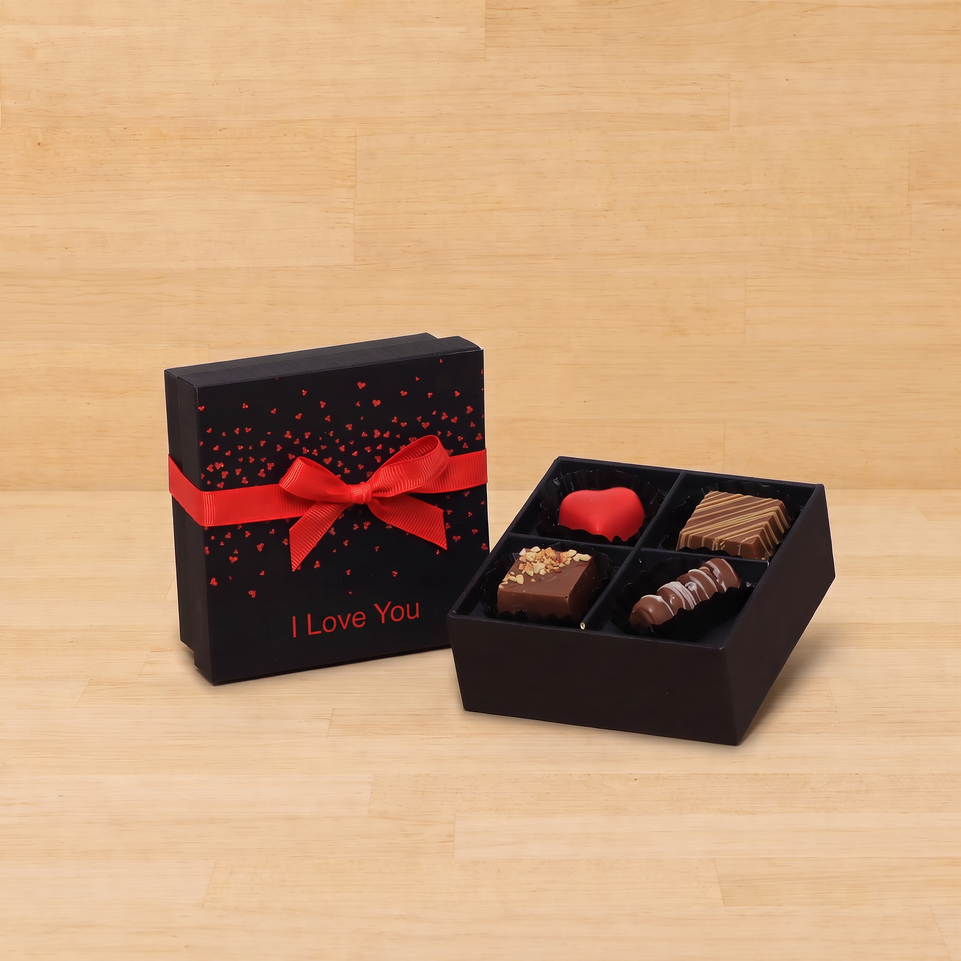 Set of 15 Tiny Hearts designed "I Love You" 4P premium chocolate gift box