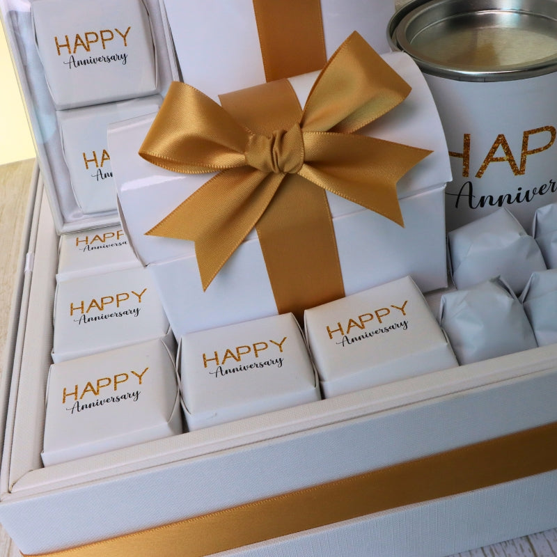 Happy anniversary designed premium chocolate & sweets large hamper