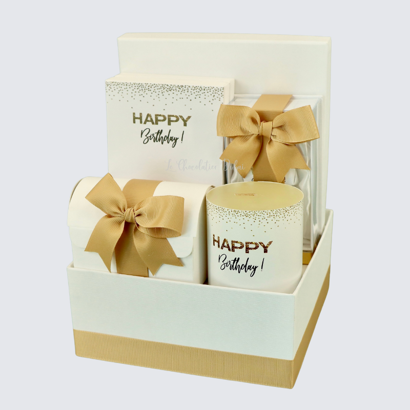 Customized "happy birthday" premium chocolate & sweets small hamper