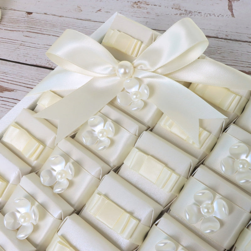 Bridal flower decorated premium chocolate leather medium tray