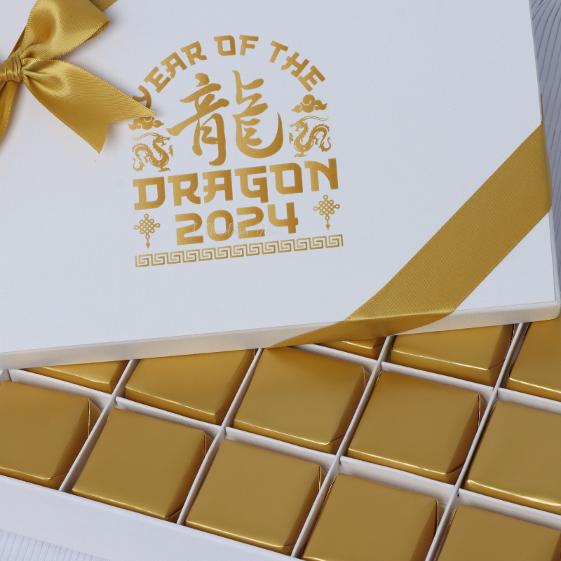 Chinese new year designed premium chocolate 15 piece hard box