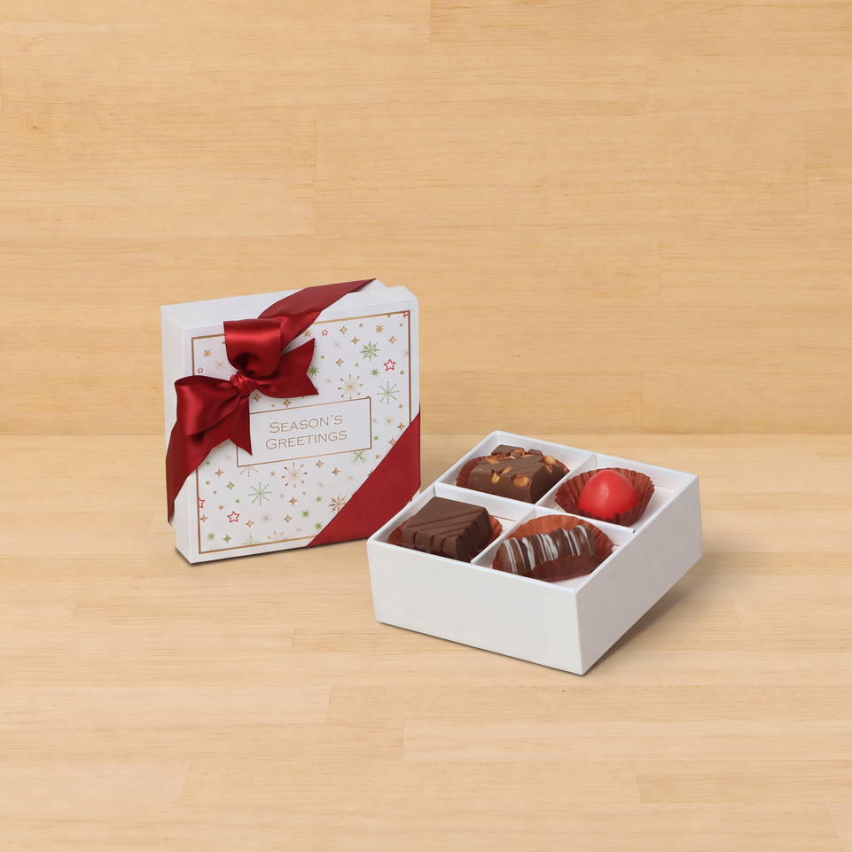 Premium Season's greetings Stars designed premium chocolate 4P hard box