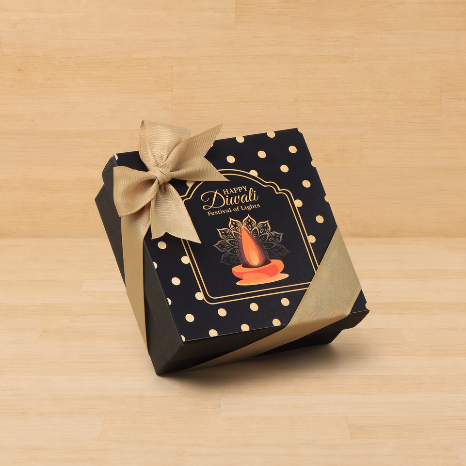 Set of 15 Happy diwali festival of lights designed premium chocolate 4 piece hard box
