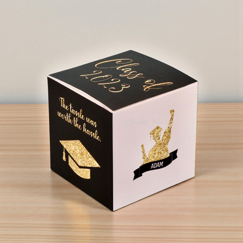 Set of 20 graduation designed premium chocolate soft cube box