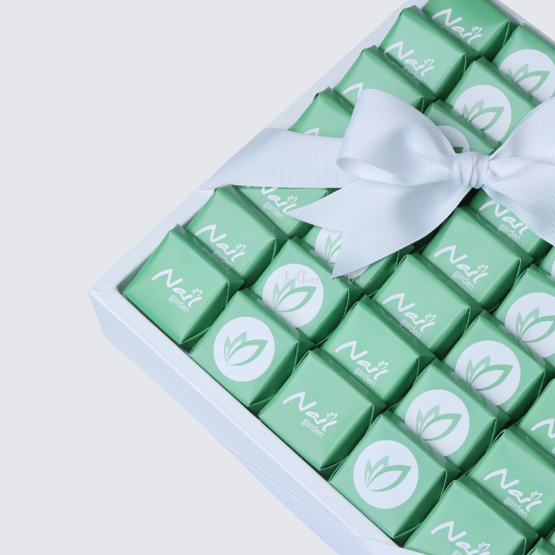 Corporate branded chocolate leather tray