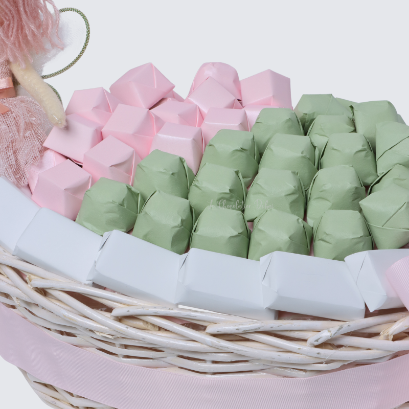 Baby girl fairy toy decorated premium chocolate medium basket
