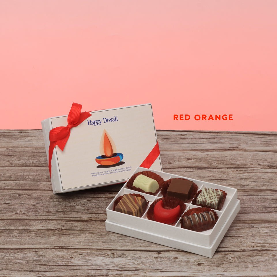 Set of 8 Happy Diwali Candle designed premium chocolate 6P hard box