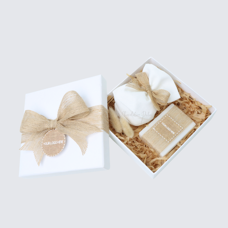 Set of 20 Rustic corporate customized chocolate & soap hard box