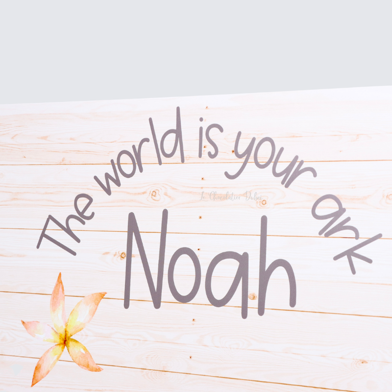 Baby noah's ark theme chocolate wood stand