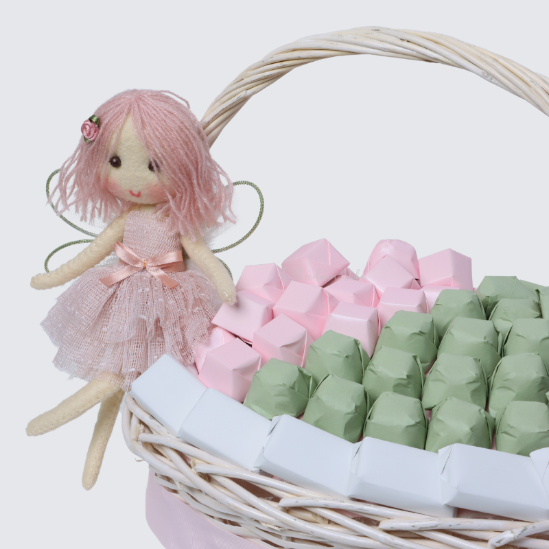 Baby girl fairy toy decorated premium chocolate medium basket