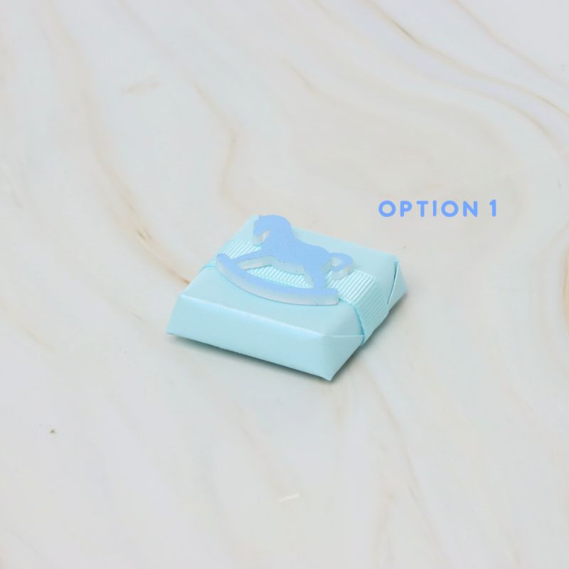 Baby boy rocking horse acrylic decorated premium chocolate