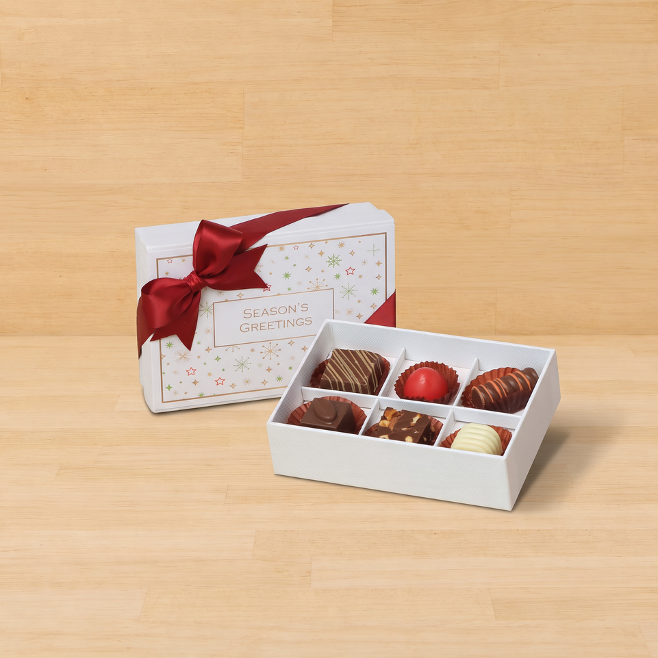Premium Season's greetings Stars designed premium chocolate 6P hard box