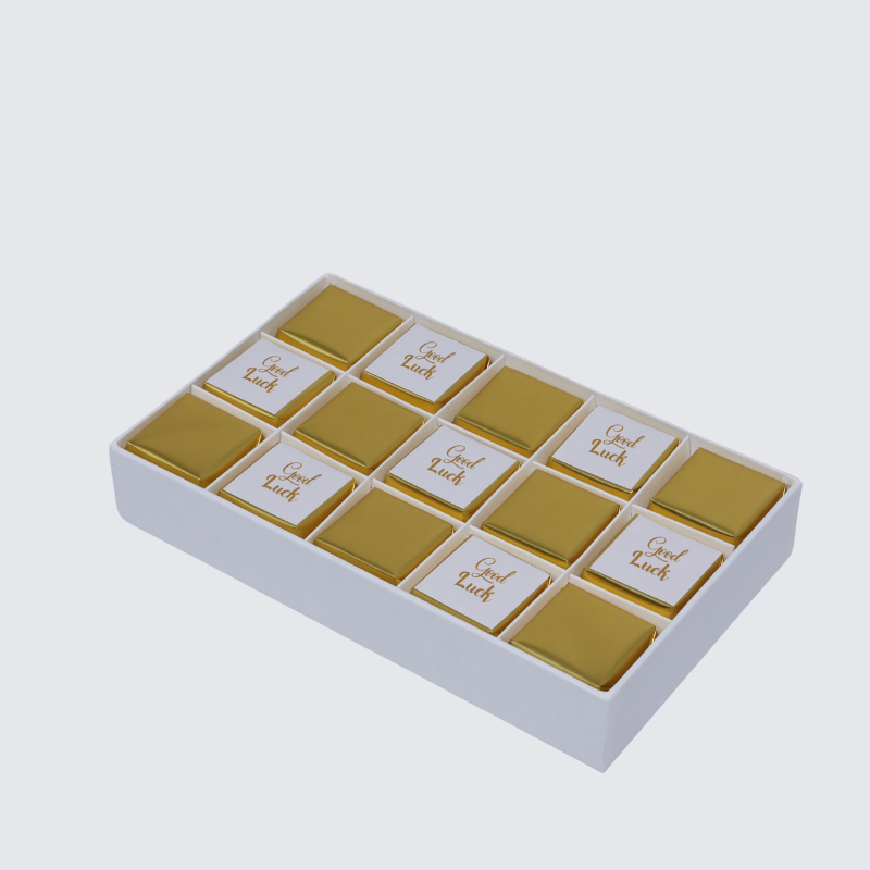 Good luck classic gold designed 15-piece premium chocolate hard box
