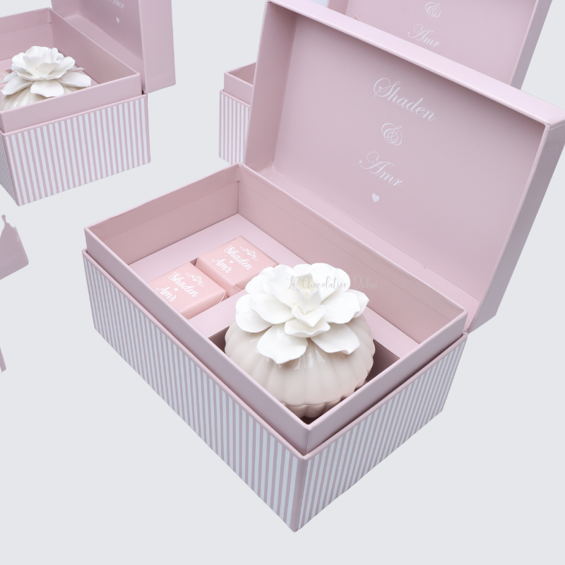 Flower ceramic souvenir & chocolate printed hard box