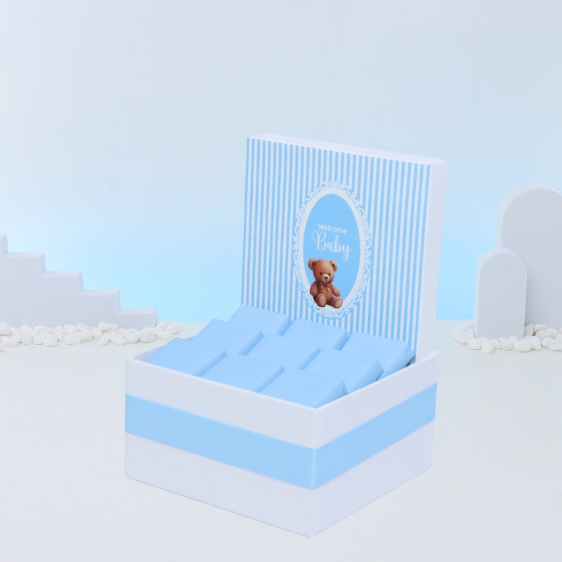 Baby boy "welcome baby" teddy designed chocolate small hamper