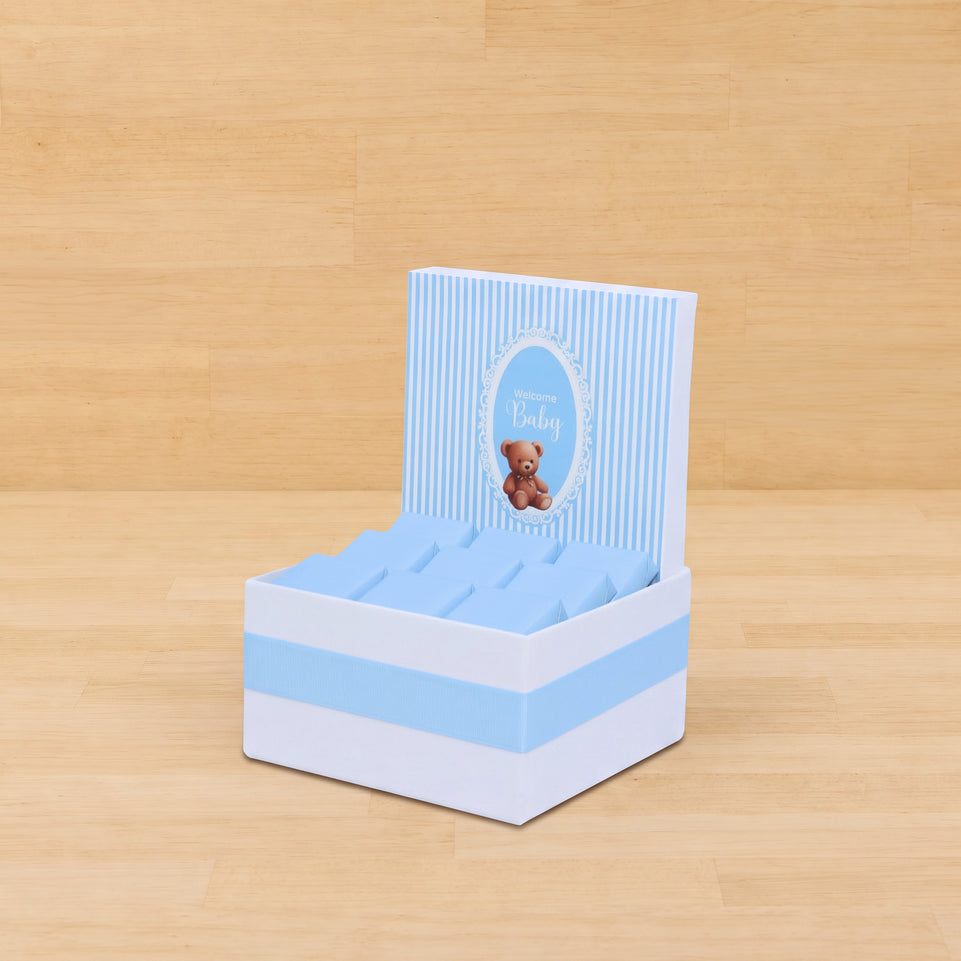 Baby boy "welcome baby" teddy designed chocolate small hamper