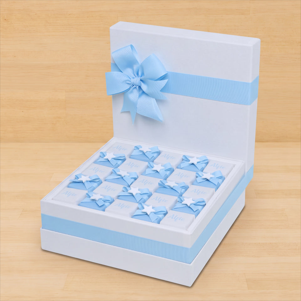 Baby boy personalized acrylic decorated chocolate large hamper